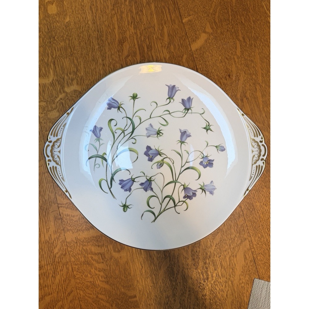 Spode Campanula 12.5" Two-Handled Cake Plate MINT